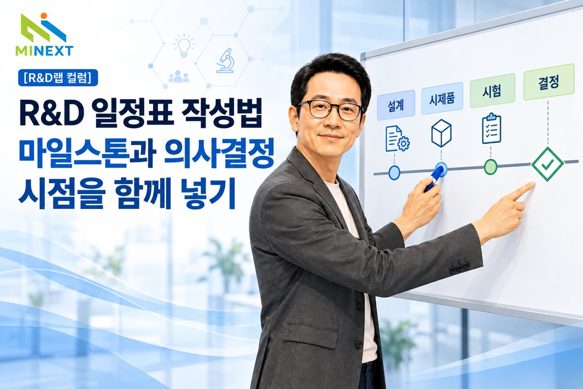 [R&D랩 컬럼] R&D 일정표 작성법: 마일스톤과 의사결정 시점을 함께 넣기 대표 이미지