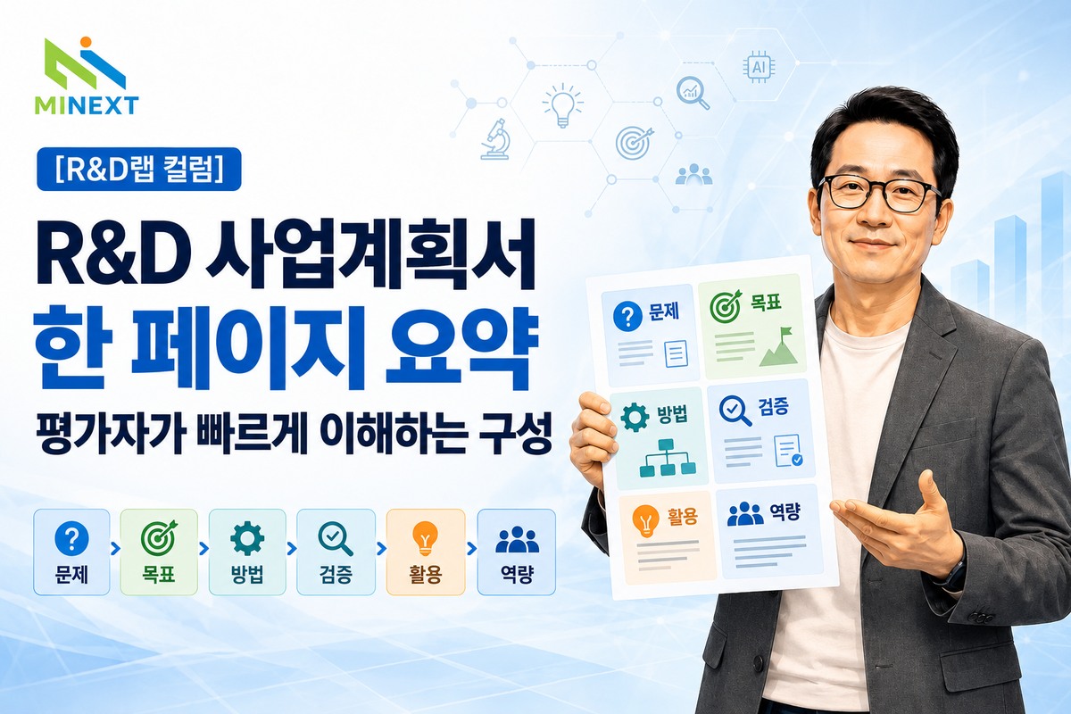 [R&D랩 컬럼] R&D 사업계획서 한 페이지 요약: 평가자가 빠르게 이해하는 구성 대표 이미지